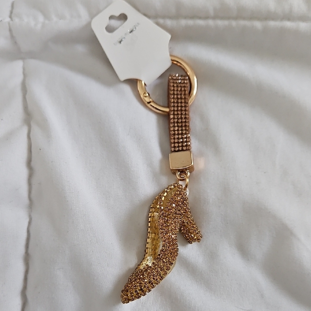 NWT Gold Shoe BlingyvKeychain/ Bag Charm